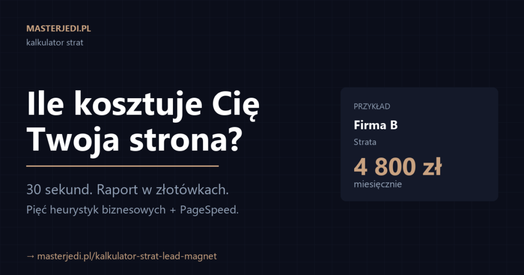 Kalkulator strat — ile kosztuje Twoja strona firmowa | Igor Zakrzewski