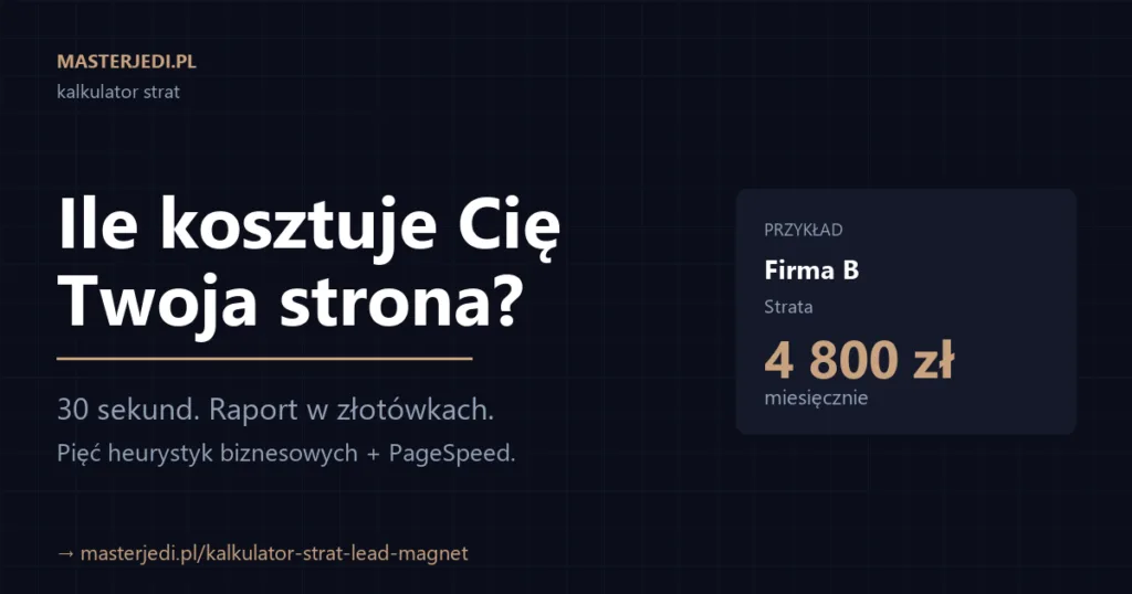 Kalkulator strat — ile kosztuje Twoja strona firmowa | Igor Zakrzewski